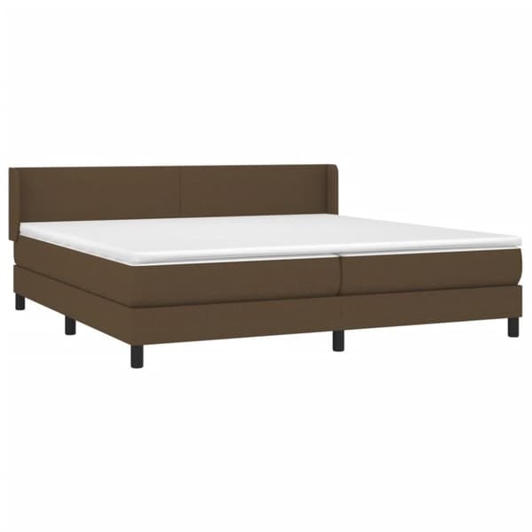 vidaXL Ramsäng med madrass mörkbrun 200x200 cm tyg