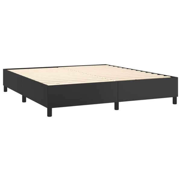 vidaXL Ramsäng med madrass svart 180x200 cm konstläder