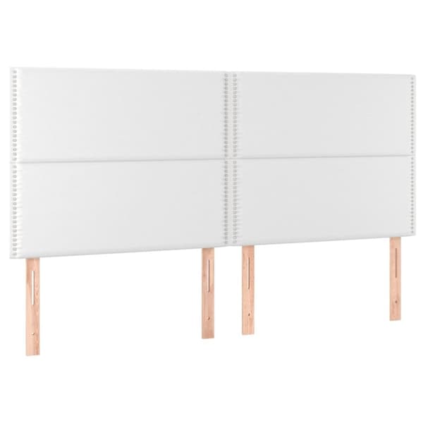vidaXL Ramsäng med madrass vit 200x200 cm konstläder