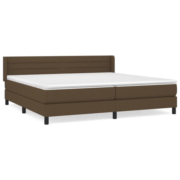 vidaXL Ramsäng med madrass mörkbrun 200x200 cm tyg