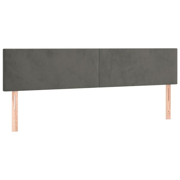 vidaXL Ramsäng med madrass & LED mörkgrå 200x200 cm sammet