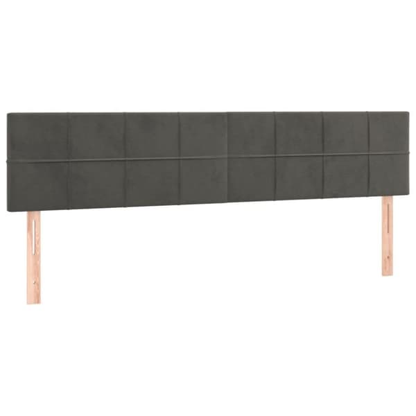 vidaXL Ramsäng med madrass & LED mörkgrå 200x200 cm sammet