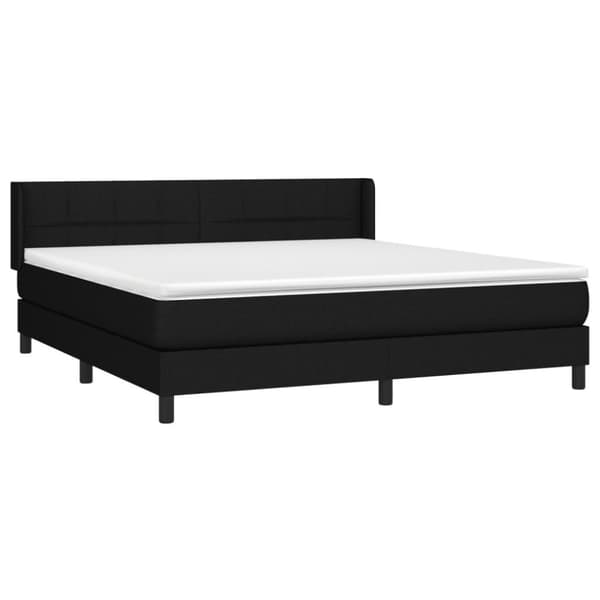 vidaXL Ramsäng med madrass svart 180x200 cm tyg