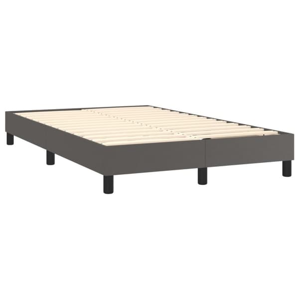 vidaXL Ramsäng med madrass grå 120x200 cm konstläder