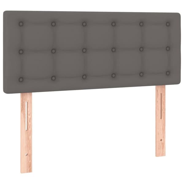 vidaXL Ramsäng med madrass grå 120x200 cm konstläder