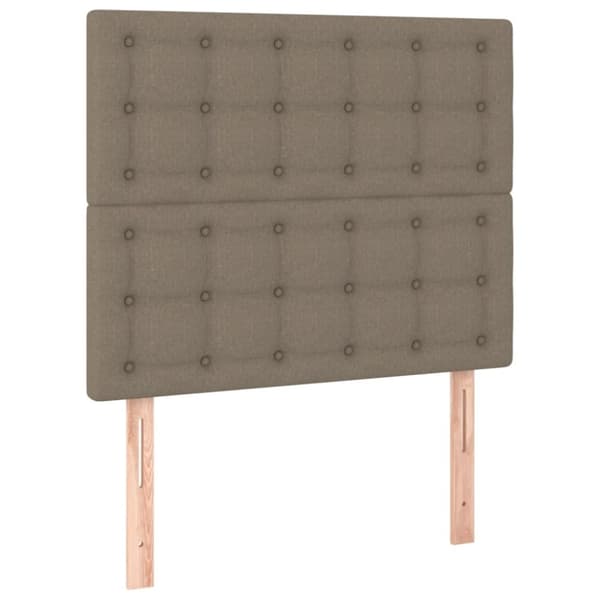 vidaXL Ramsäng med madrass taupe 90x200 cm tyg