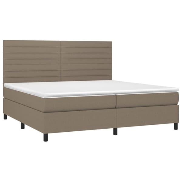vidaXL Ramsäng med madrass taupe 200x200 cm tyg
