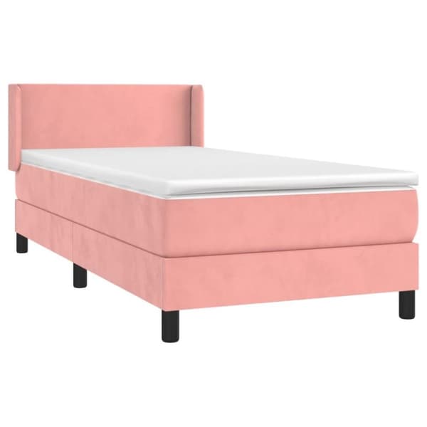 vidaXL Ramsäng med madrass rosa 100x200 cm sammet