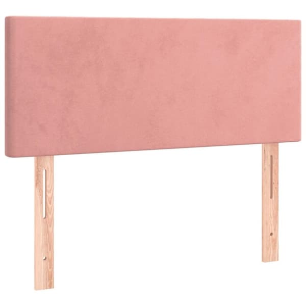 vidaXL Ramsäng med madrass rosa 100x200 cm sammet