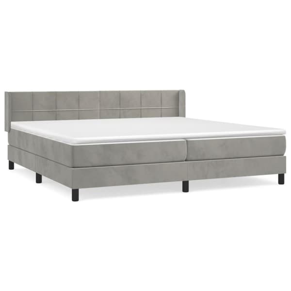 vidaXL Ramsäng med madrass ljusgrå 200x200 cm sammet
