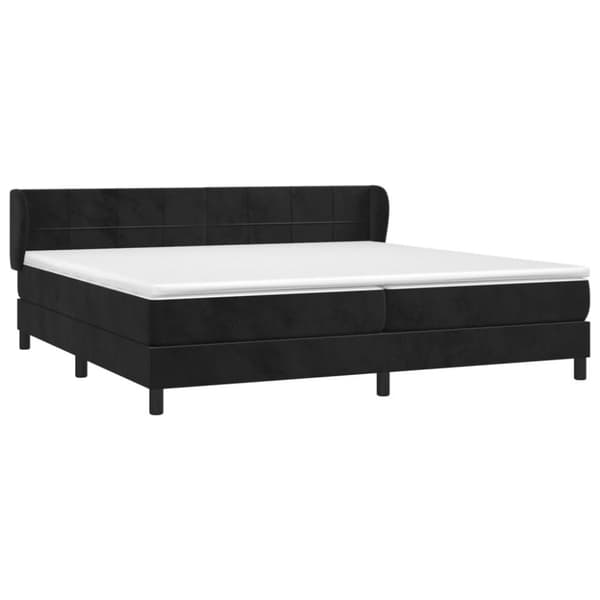 vidaXL Ramsäng med madrass svart 200x200 cm sammet