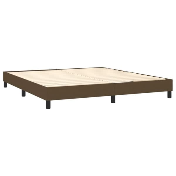 vidaXL Ramsäng med madrass mörkbrun 160x200 cm tyg