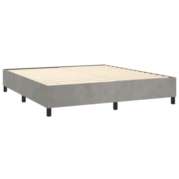vidaXL Ramsäng med madrass ljusgrå 160x200 cm sammet