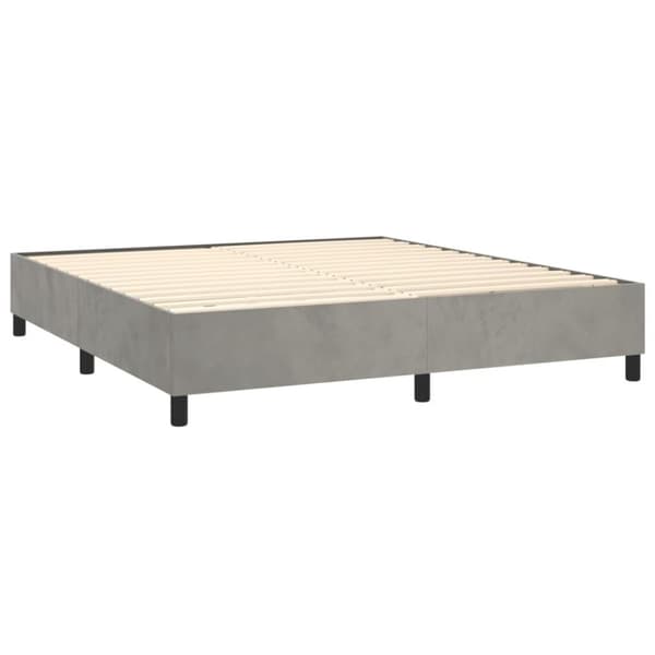 vidaXL Ramsäng med madrass ljusgrå 160x200 cm sammet