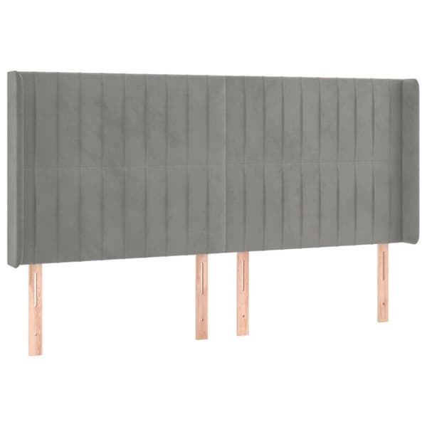 vidaXL Ramsäng med madrass & LED ljusgrå 160x200 cm sammet
