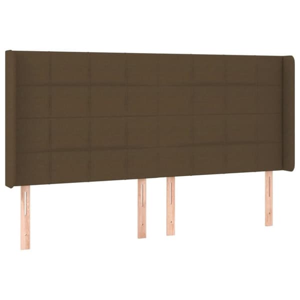 vidaXL Ramsäng med madrass & LED mörkbrun 160x200 cm tyg