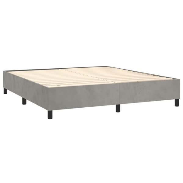 vidaXL Ramsäng med madrass ljusgrå 160x200 cm sammet