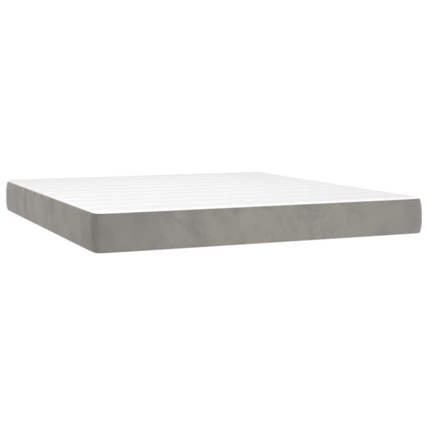 vidaXL Ramsäng med madrass ljusgrå 160x200 cm sammet