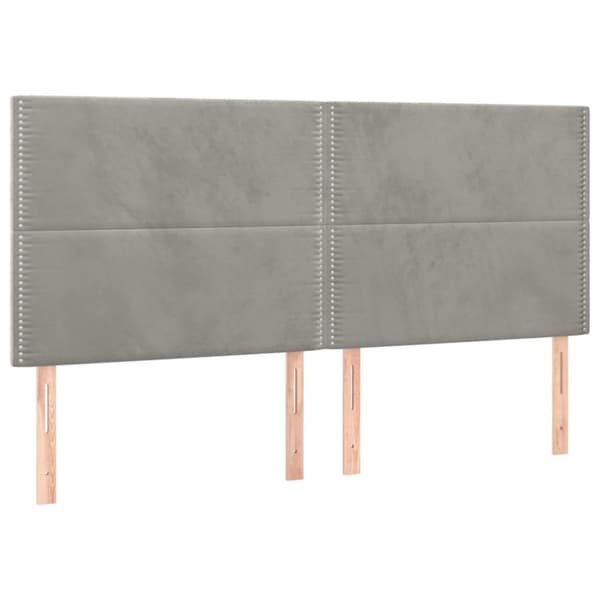 vidaXL Ramsäng med madrass ljusgrå 160x200 cm sammet