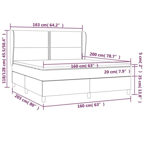 vidaXL Ramsäng med madrass ljusgrå 160x200 cm sammet