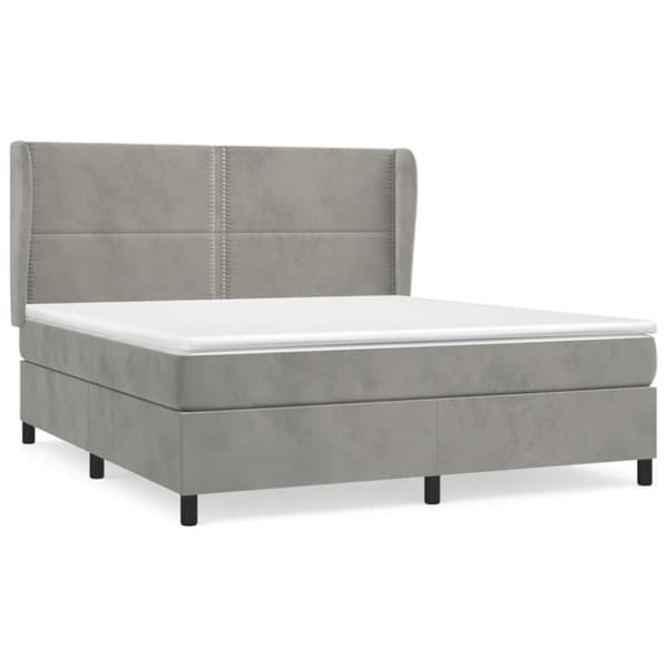 vidaXL Ramsäng med madrass ljusgrå 160x200 cm sammet