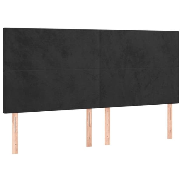 vidaXL Ramsäng med madrass svart 200x200 cm sammet