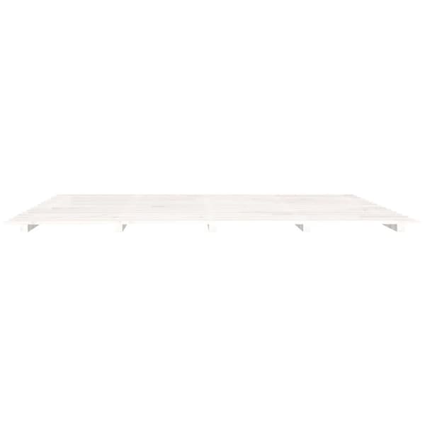 vidaXL Sängynrunko valkoinen 200x200 cm täysi mänty