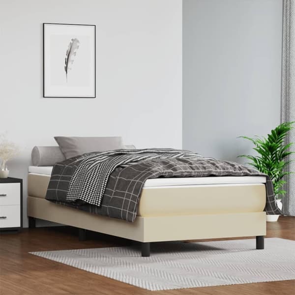 vidaXL Ramsäng gräddvit 80x200 cm konstläder