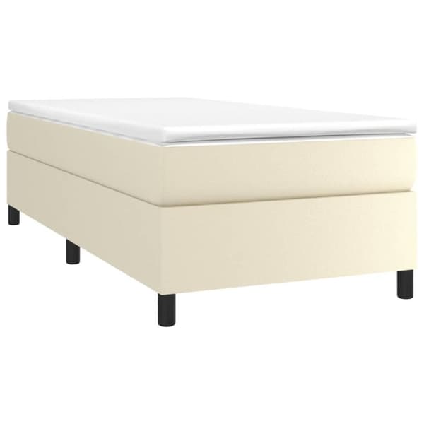 vidaXL Ramsäng gräddvit 90x200 cm konstläder