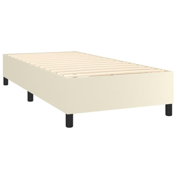 vidaXL Ramsäng gräddvit 90x200 cm konstläder