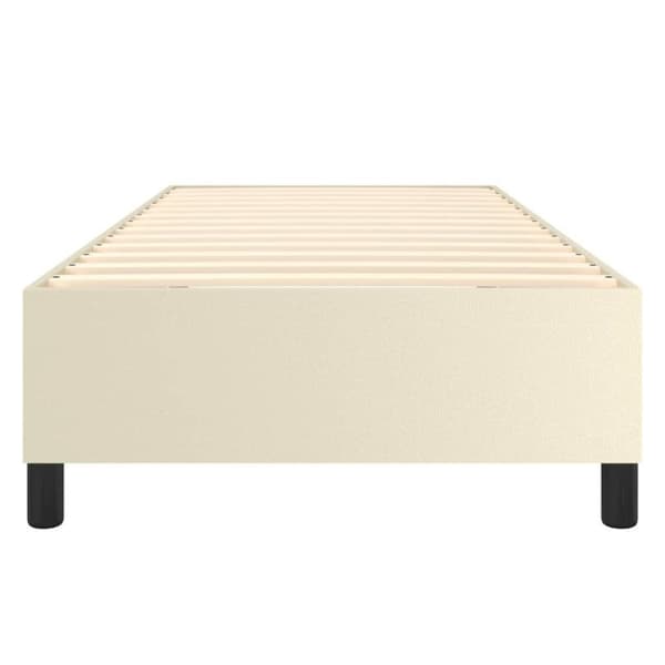 vidaXL Ramsäng gräddvit 90x200 cm konstläder