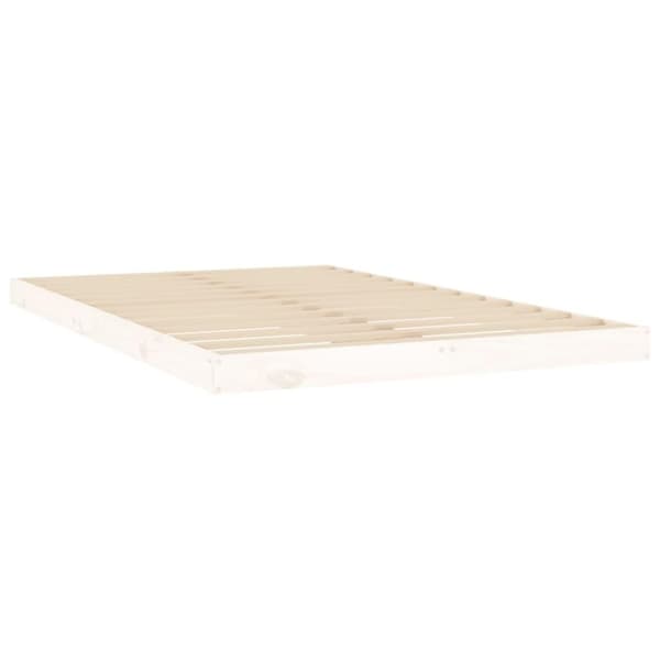 vidaXL Sengeramme hvit 120x200 cm heltre furu