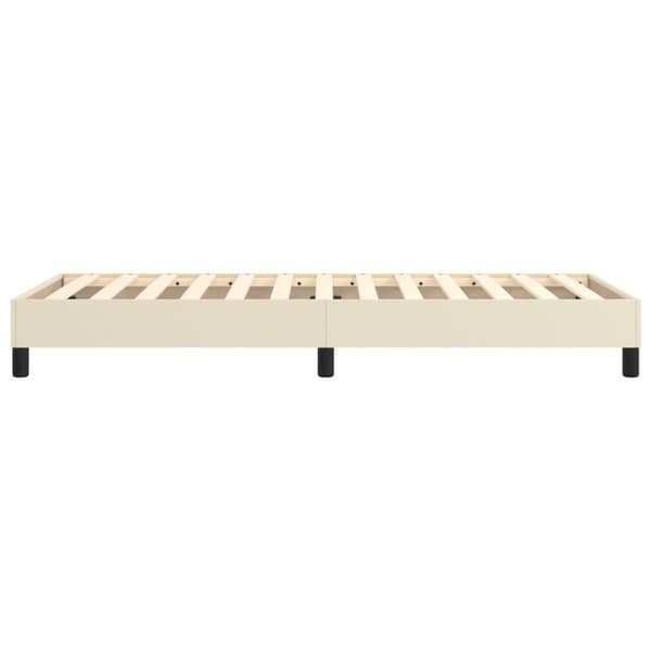 vidaXL Ramsäng gräddvit 90x190 cm konstläder