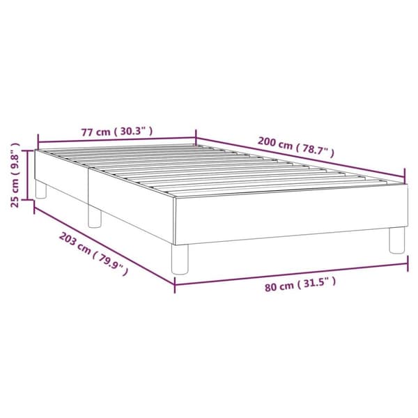 vidaXL Sängram mörkgrå 80x200 cm sammet