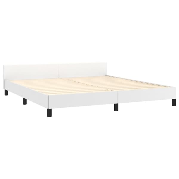 vidaXL Sängram med huvudgavel utan madrass vit 180x200 cm