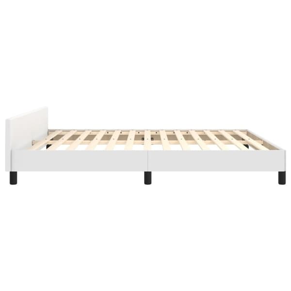 vidaXL Sängram med huvudgavel utan madrass vit 180x200 cm