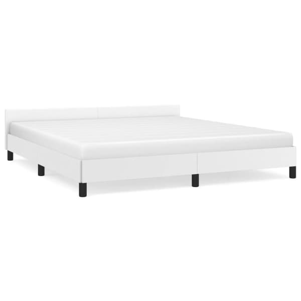 vidaXL Sängram med huvudgavel utan madrass vit 180x200 cm