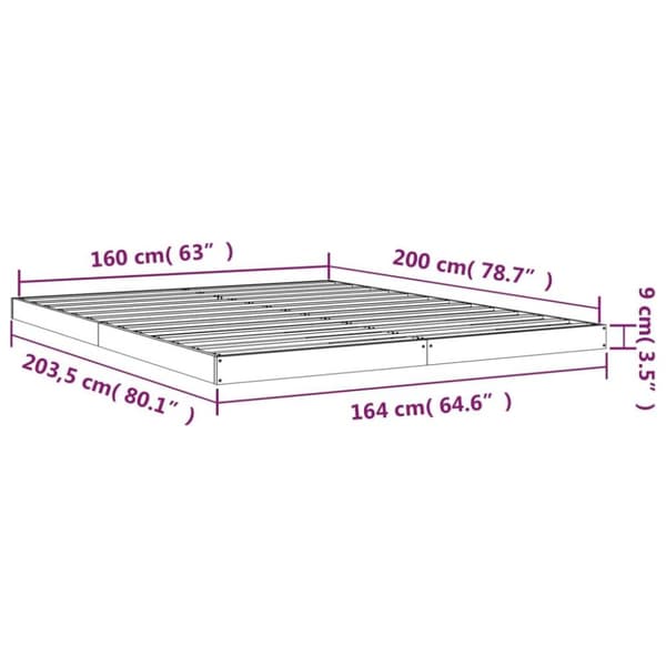 vidaXL Sengeramme hvit 160x200 cm heltre furu