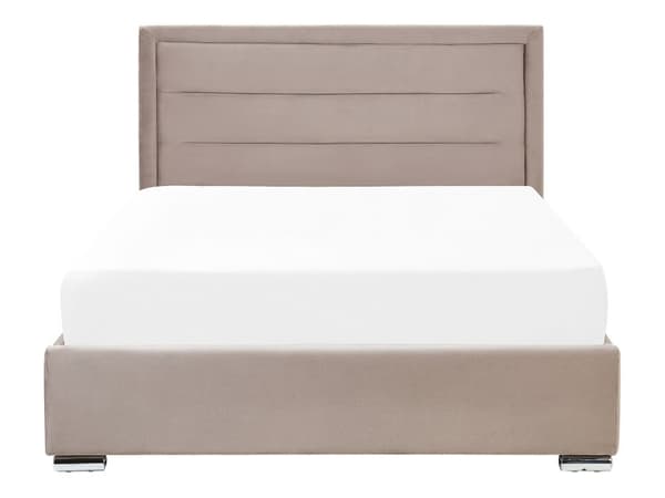 Seng Orange Velour 160 x 200 cm Moderne Dobbeltseng med Opbevaring Design Retro Sengeramme med Lamelbund til Soveværelse