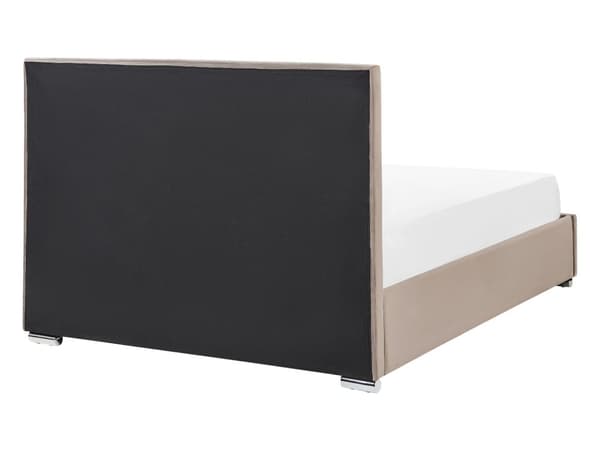 Seng Orange Velour 160 x 200 cm Moderne Dobbeltseng med Opbevaring Design Retro Sengeramme med Lamelbund til Soveværelse