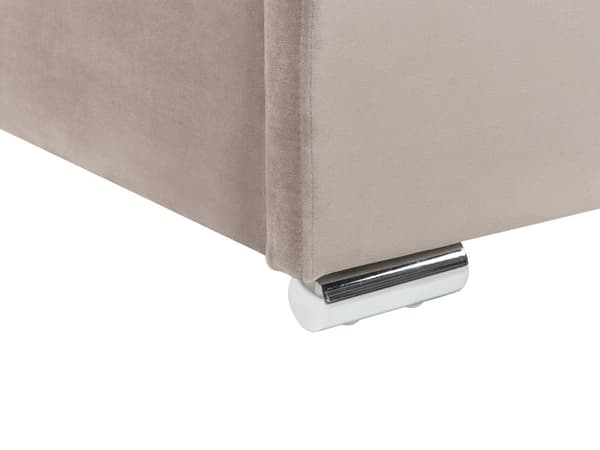 Seng Orange Velour 160 x 200 cm Moderne Dobbeltseng med Opbevaring Design Retro Sengeramme med Lamelbund til Soveværelse