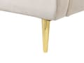 Miniatyrbillede 9 af 10: Seng Grå Velour Stof Guld Metalben 140 x 200 cm Seng med Sengegavl Knap Tuftet Minimalistisk Skandinavisk Moderne Design