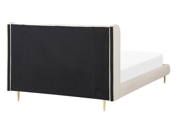 Parisänky beige 154 x 218 x 106 cm sametti puu säilytystilalla nappikoristeltu moderni glamour 140 x 200 cm