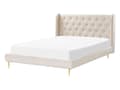 Pikkukuva 1 / 10: Parisänky beige 154 x 218 x 106 cm sametti puu säilytystilalla nappikoristeltu moderni glamour 140 x 200 cm