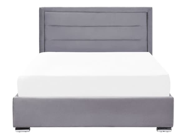 Seng med Oppbevaring Mørkegrå Fløyel 140 x 200 cm Dobbeltseng Moderne Design Soverom
