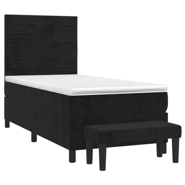 vidaXL Ramsäng med madrass svart 80x200 cm sammet