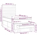Miniatyrbild 8 av 8: vidaXL Ramsäng med madrass svart 80x200 cm sammet