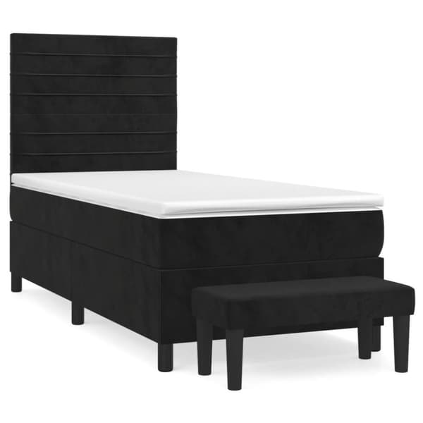 vidaXL Ramsäng med madrass svart 80x200 cm sammet