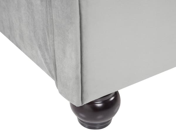 Seng Lysegrå Velour Stof 160 x 200 cm Dobbeltseng Chesterfield Vandseng Vandmadras Knap Tuftet Sengegavl Glamour Velourseng Plejemiddel
