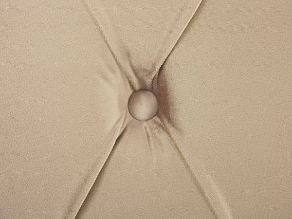 Seng Beige Velour Stof 180 x 200 cm Dobbeltseng Chesterfield Vandseng Vandmadras Knap Tuftet Sengegavl Vintage Velourseng Plejemiddel